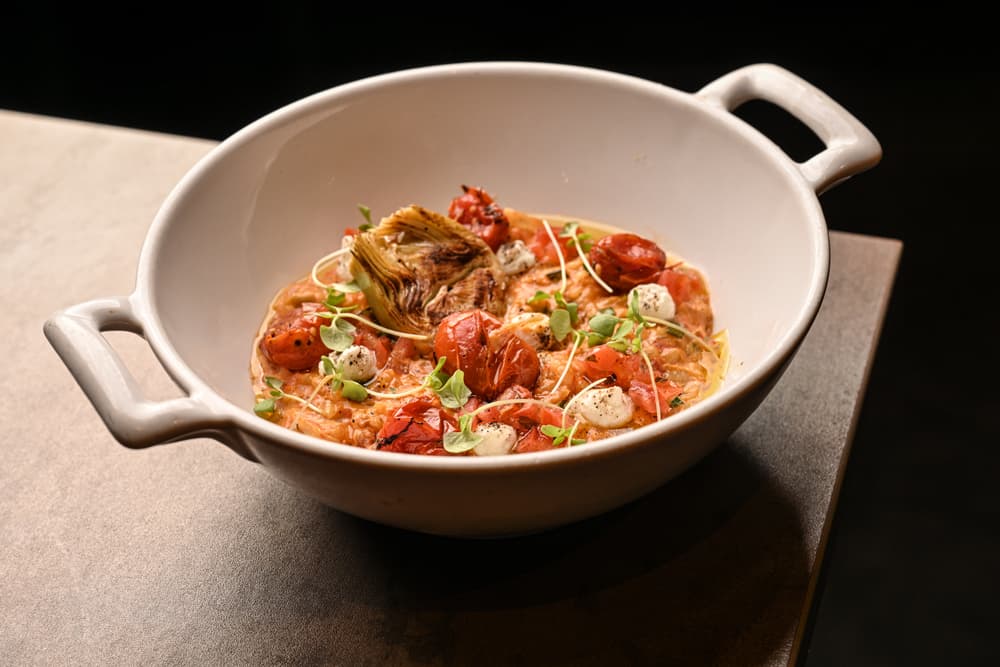 RISOTTO TOMATES Y QUESO DE CABRA