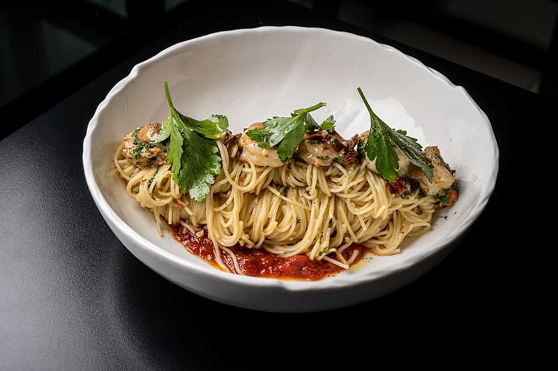 VERMICELLI AGLIO. OLIO E GAMBERI